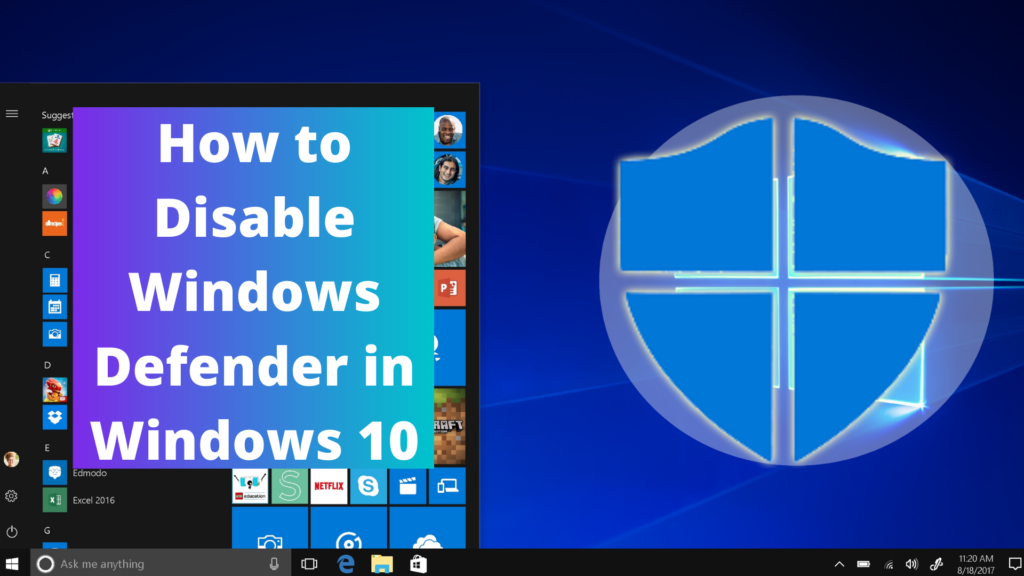 How to Disable Windows Defender in Windows 10