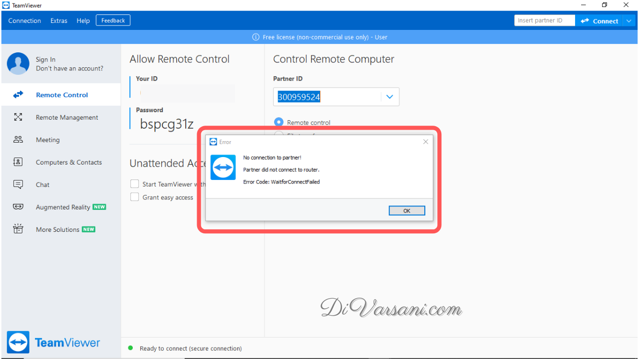 How to fix TeamViewer Error “Error Code: WaitforConnectFailed”