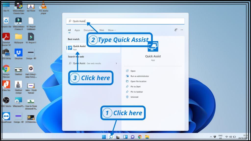 How to open Quick Assist on Windows 11?