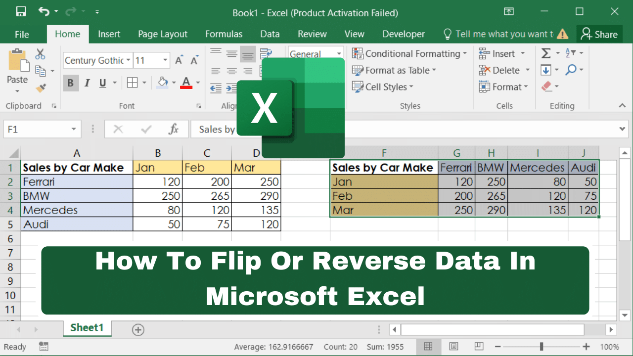 How To Flip Or Reverse Data In Microsoft Excel